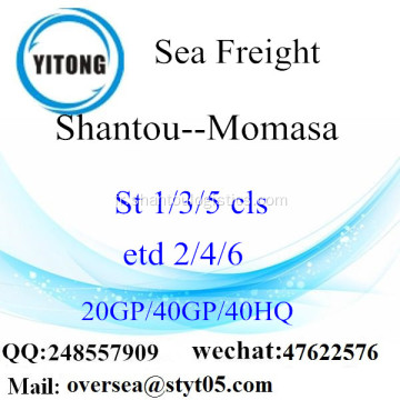 Fret maritime Port de Shantou expédition à Momasa